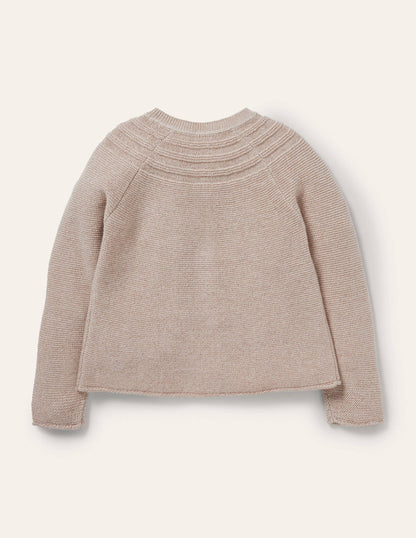 Cotton Cashmere Mix Cardigan-Gold Sparkle-2