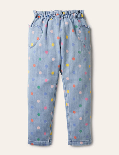 Hose zum Hineinschlüpfen-Faux-Uni, Bunte Tupfen-1