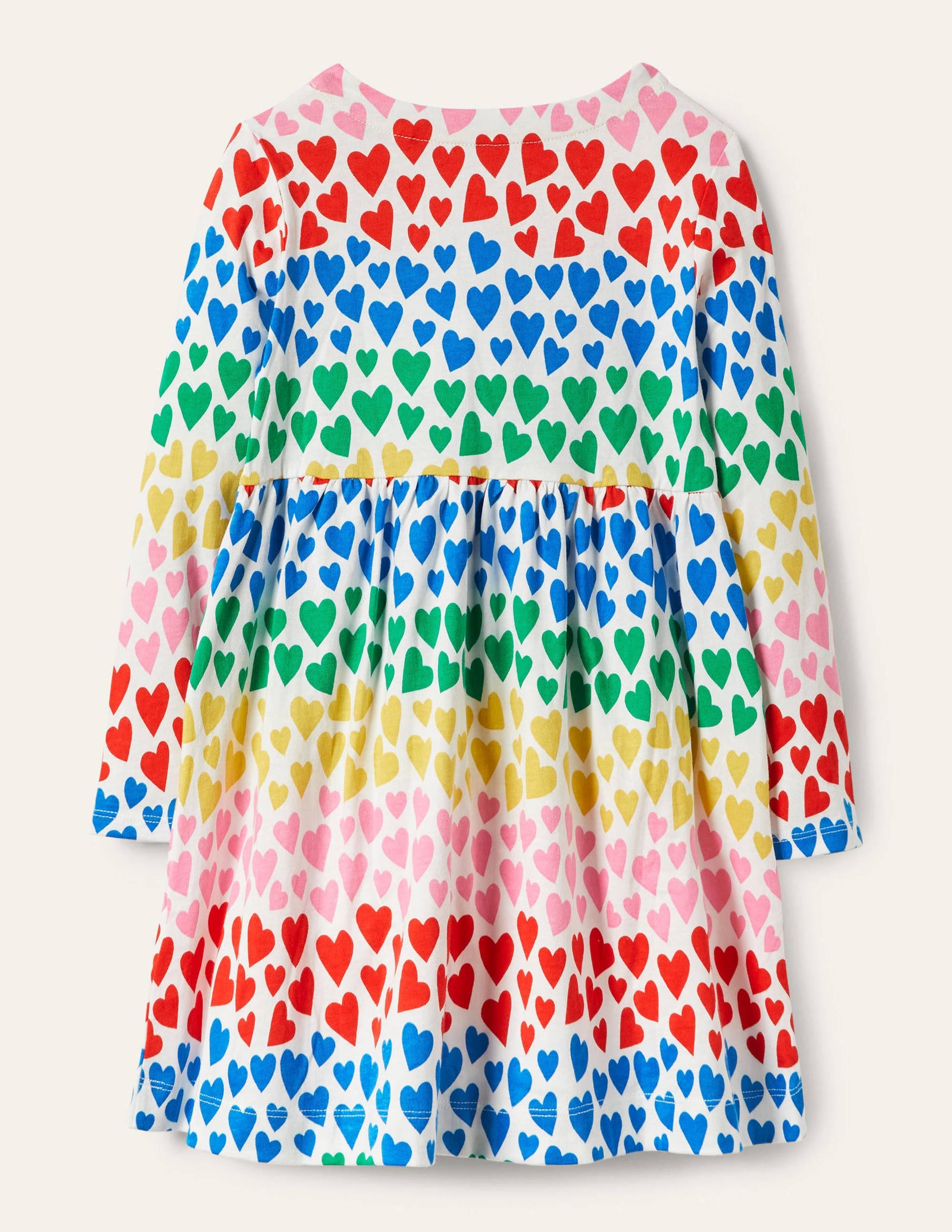 Fröhliches Jerseykleid mit langen Ärmeln-Bunt/Regenbogen, Herzen-2