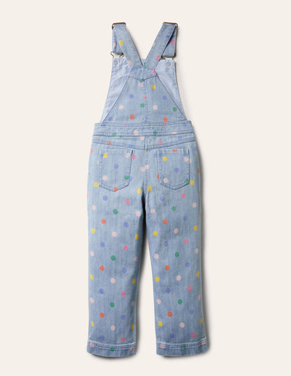 Salopette à empiècements cœur-Pois multi chambray