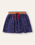 Cosy Twirly Sweatshirt Skirt-Starboard Blue Gold Star