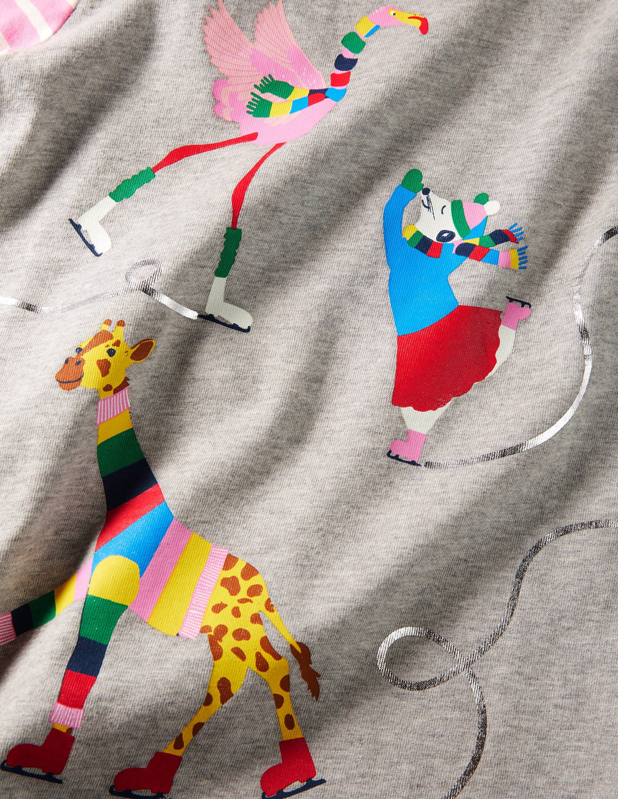 Mustermix-T-Shirt mit Tiermotiv-Grau Meliert, Schlittschuhlaufen - Image 3