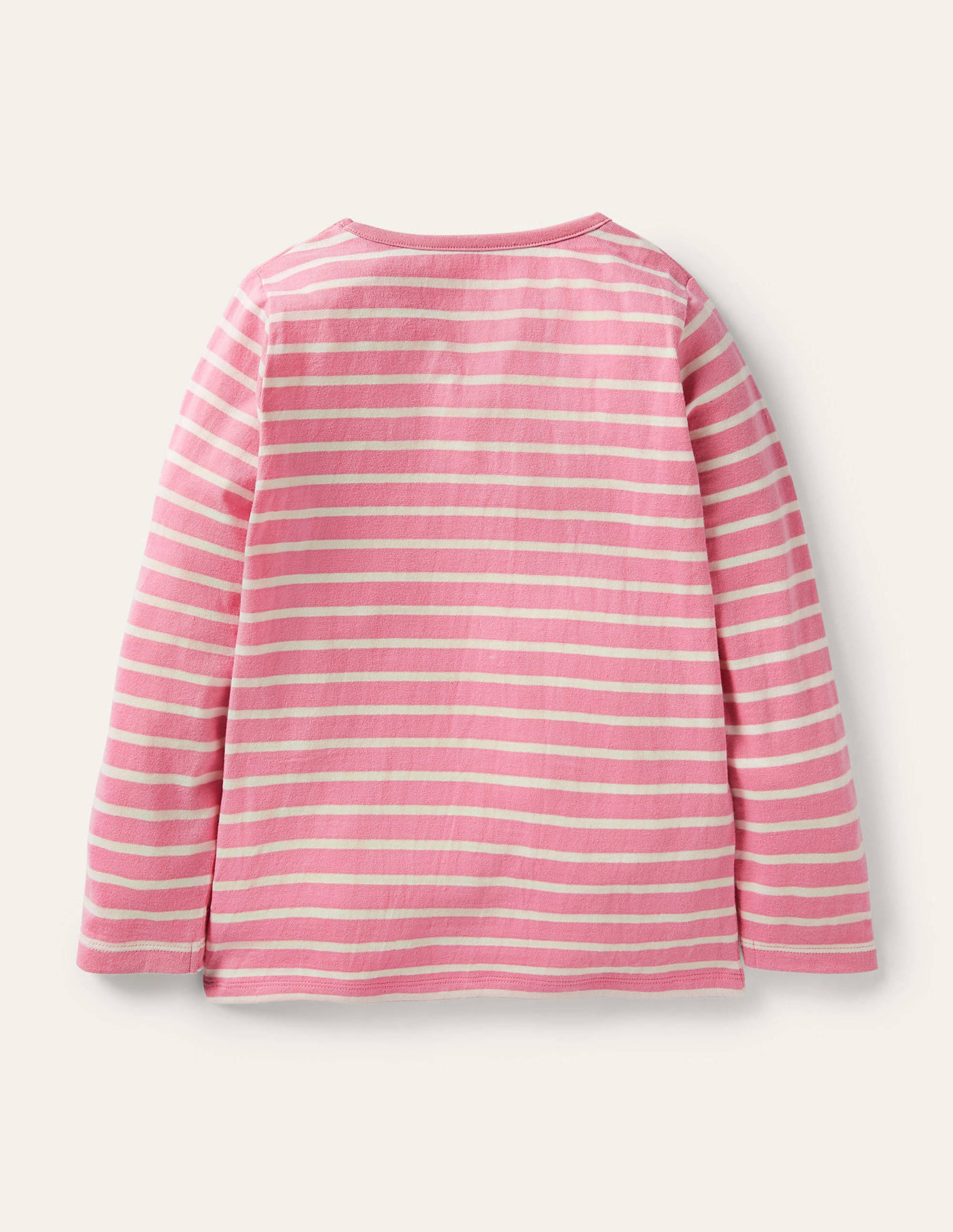 Bretonshirt mit 3D-Applikation-Blütenrosa/Naturweiß, Festliches Muster-2