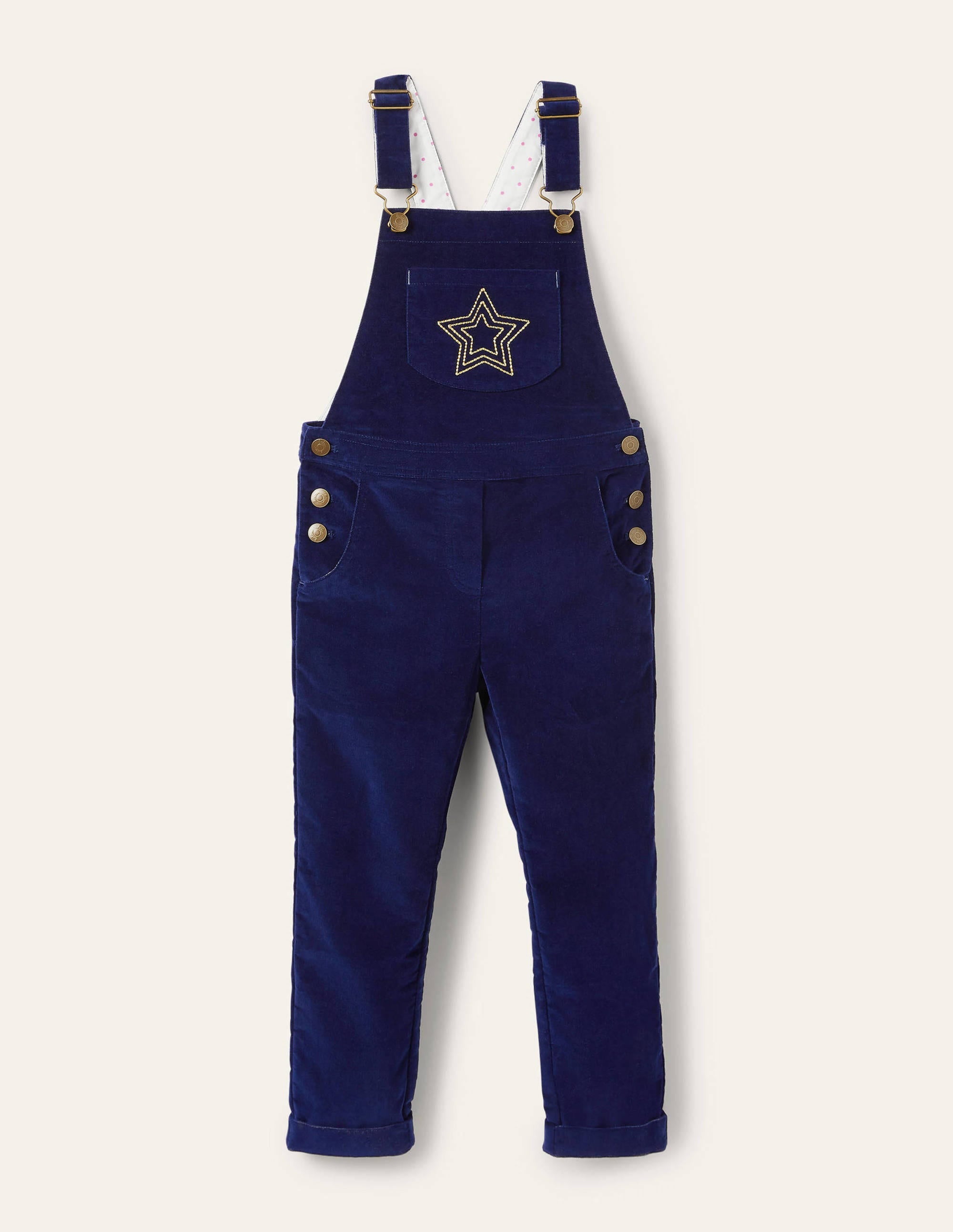 Latzhose aus Samt-Schuluniform-Navy - Image 1