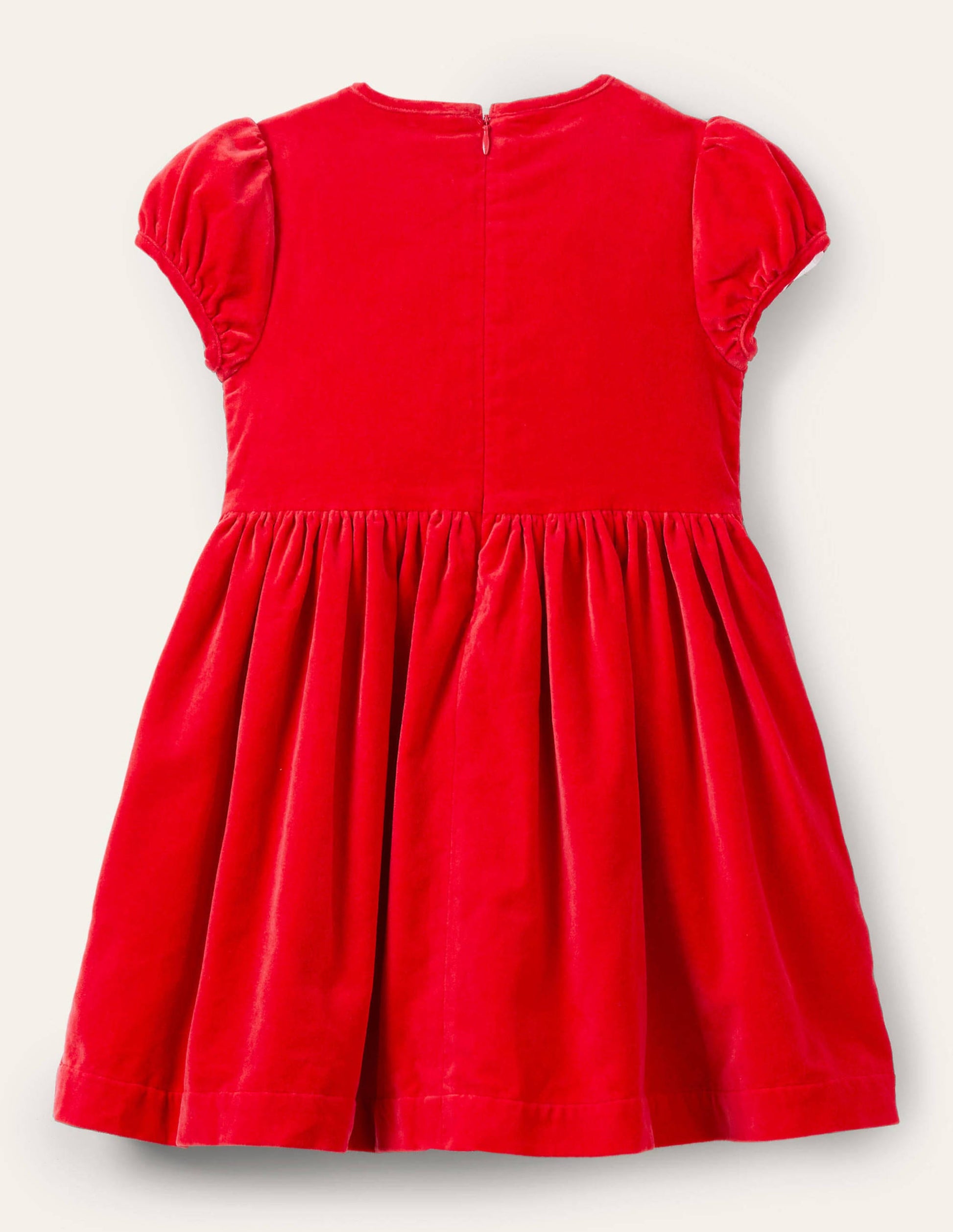 Smokkleid aus Samt-Rockabilly-Rot-2