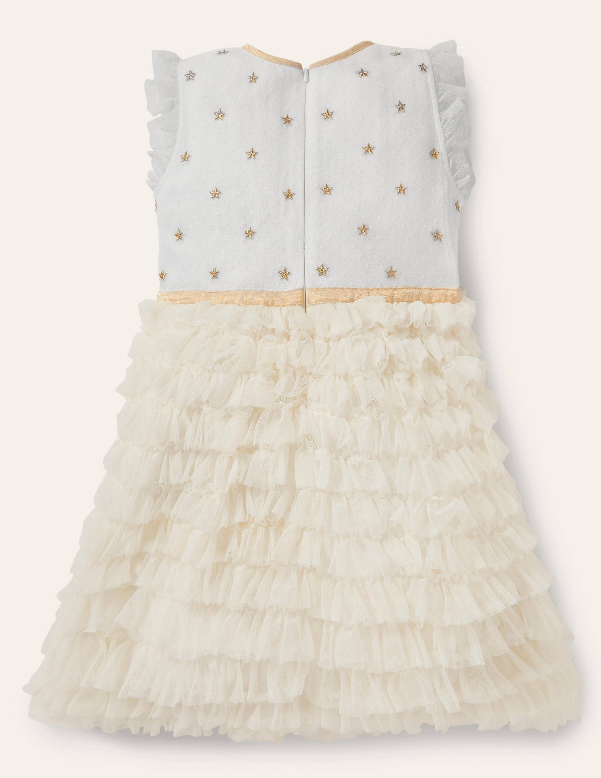 Robe de fête en tulle à volants-Ivoire-2