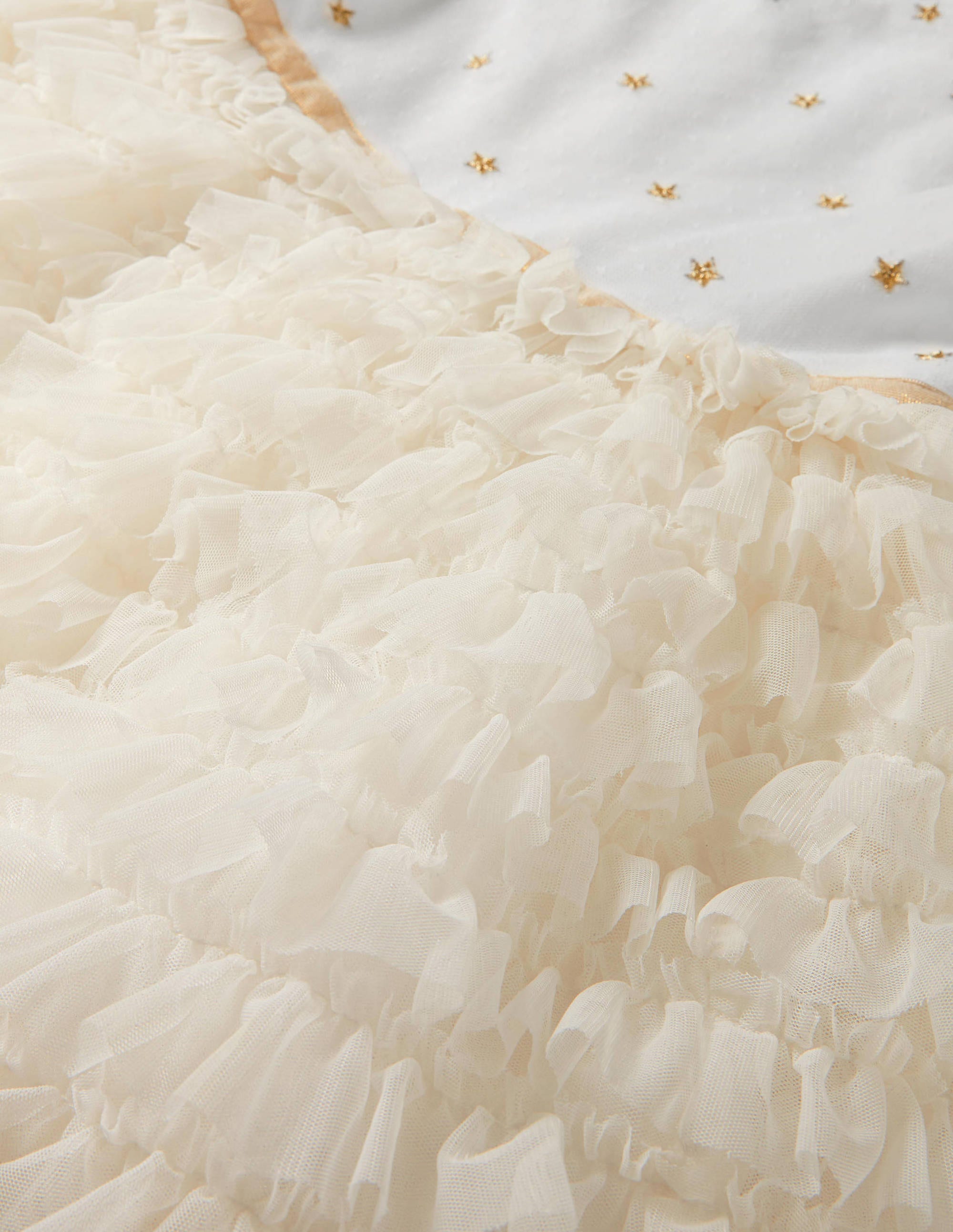 Robe de fête en tulle à volants-Ivoire - Image 3