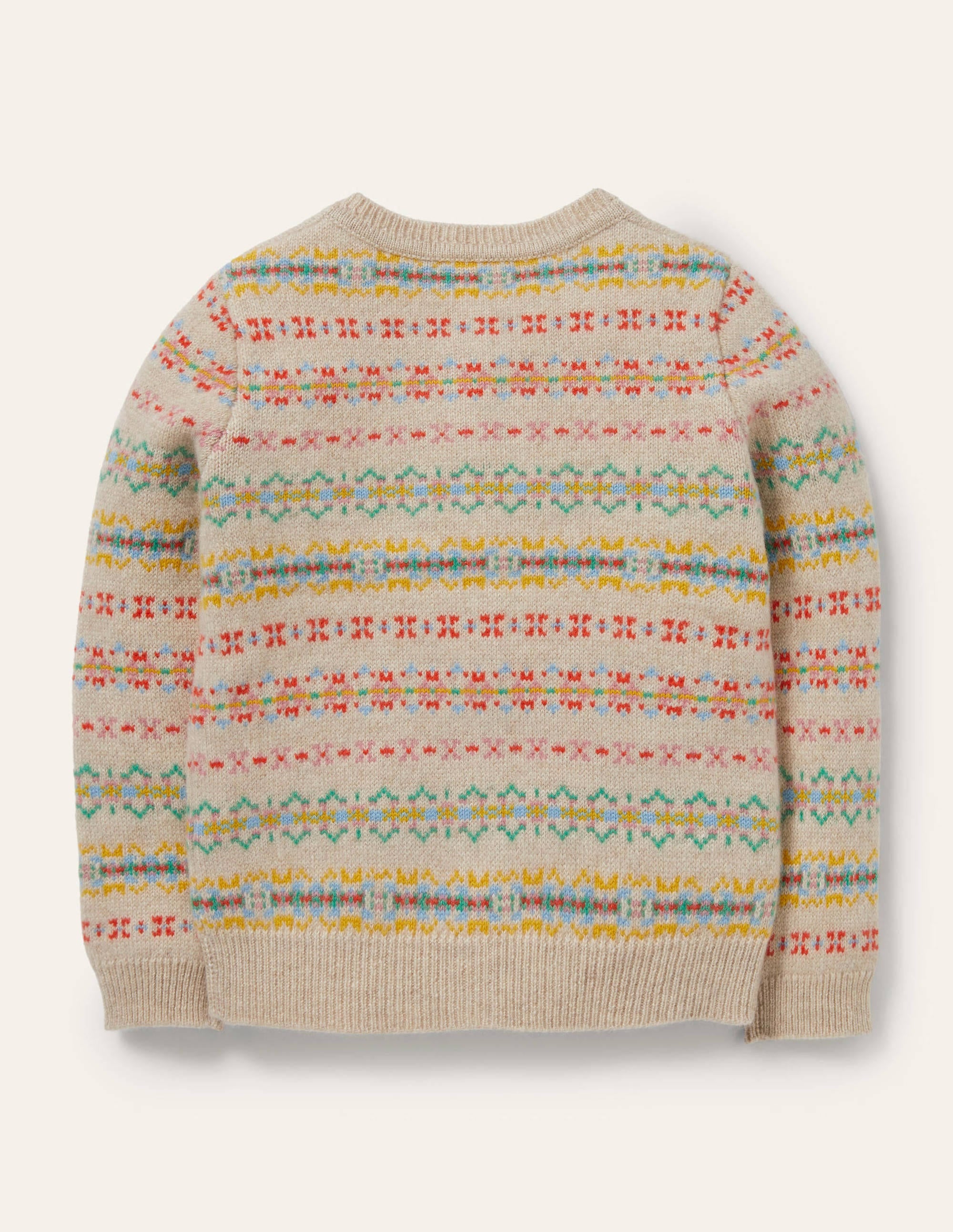 Cashmere Fair Isle Cardigan-Oatmeal Marl Fair Isle - Image 2