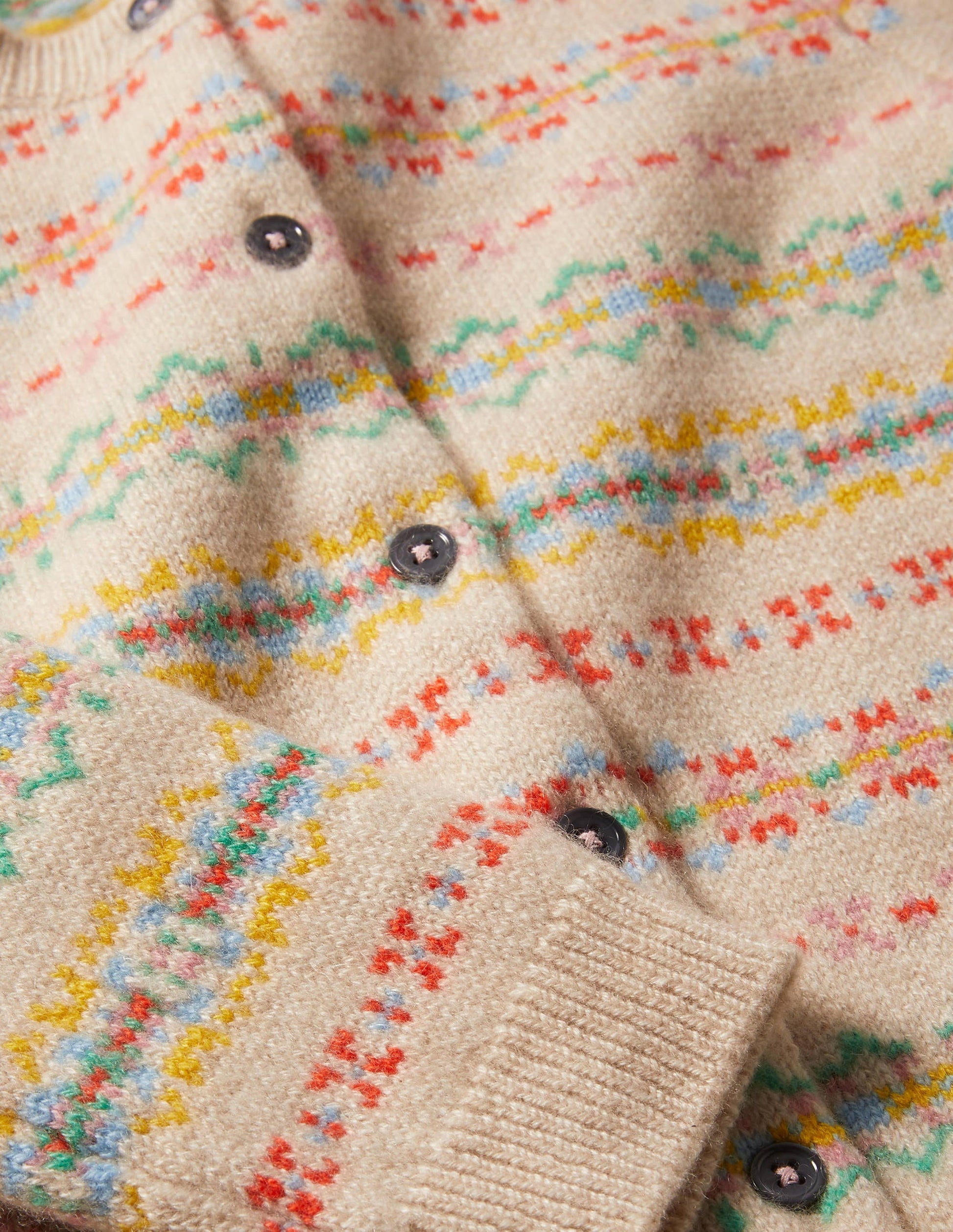 Cashmere Fair Isle Cardigan-Oatmeal Marl Fair Isle-3