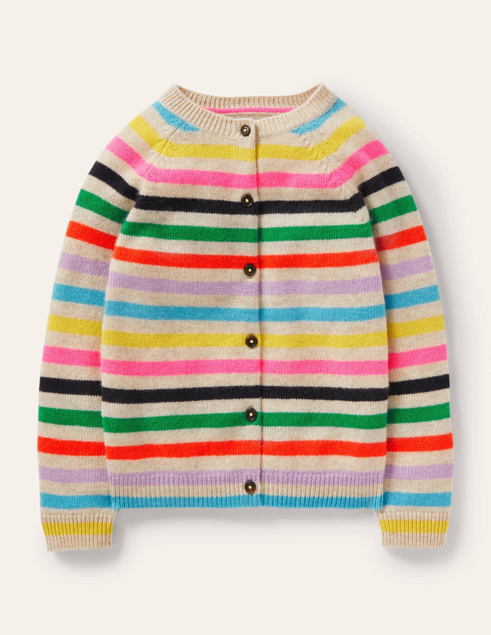 Cardigan en cachemire-Rayé multi - Image 1