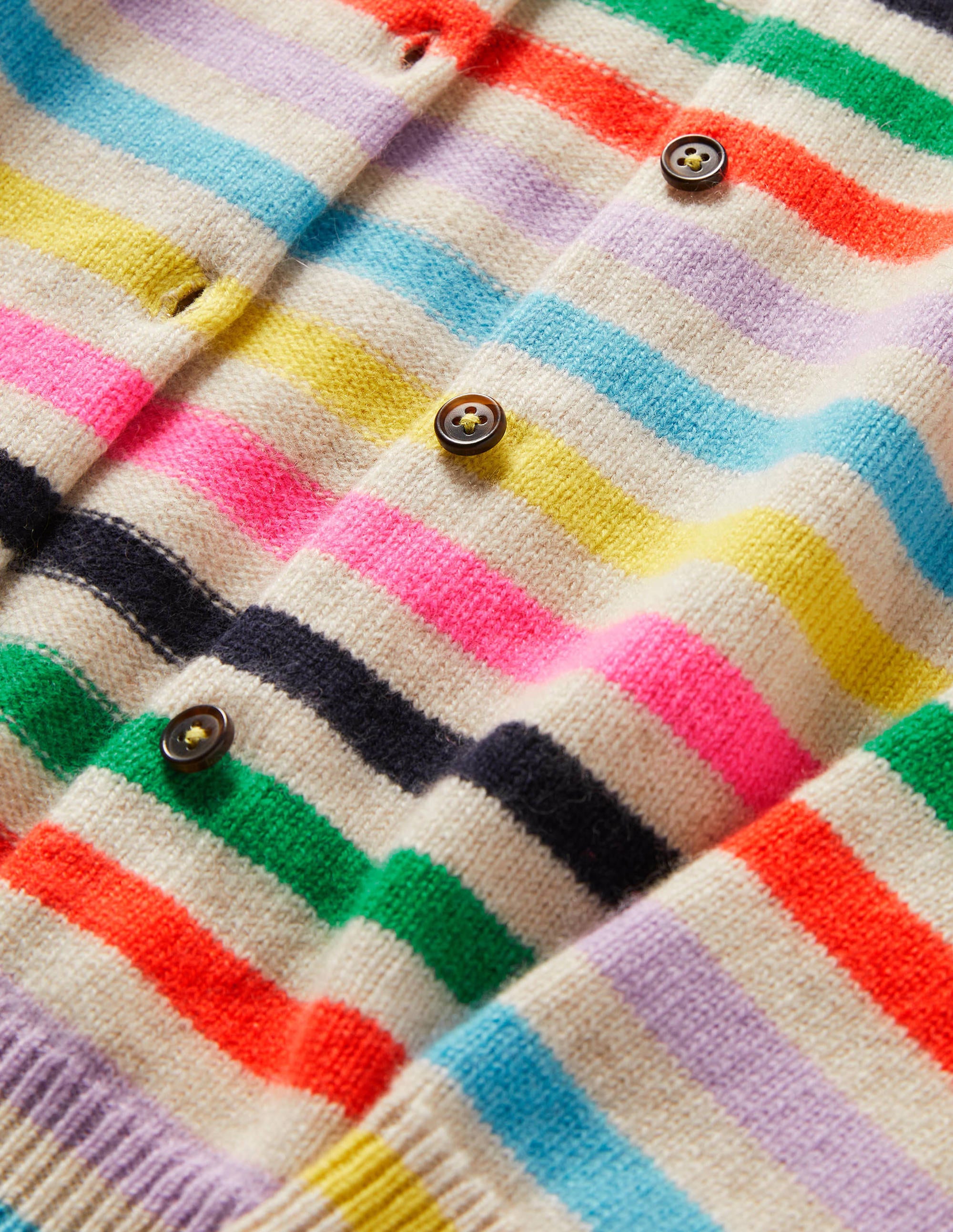 Cardigan en cachemire-Rayé multi - Image 3