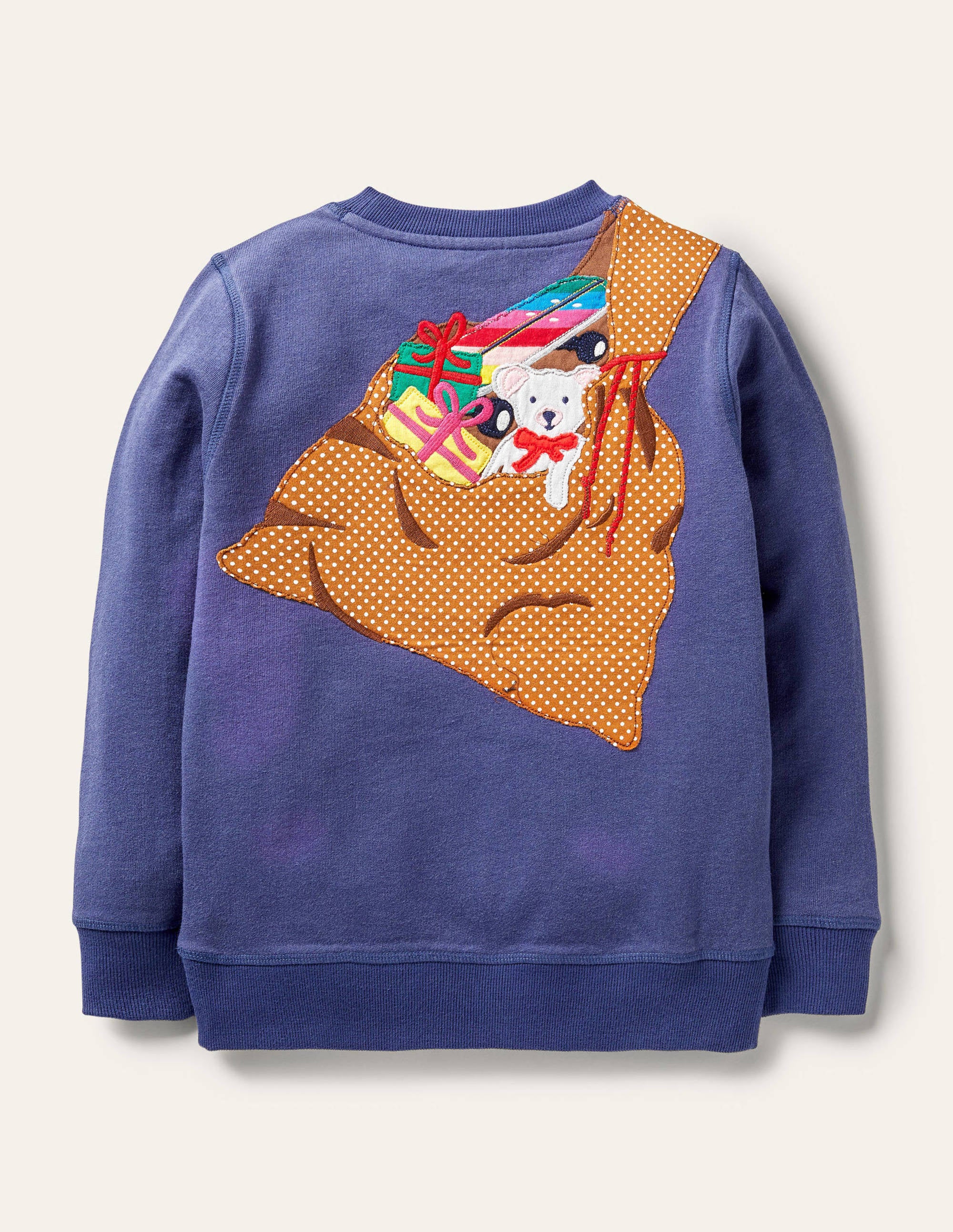 Sweat à motif recto verso-Père Noël bleu marine - Image 2
