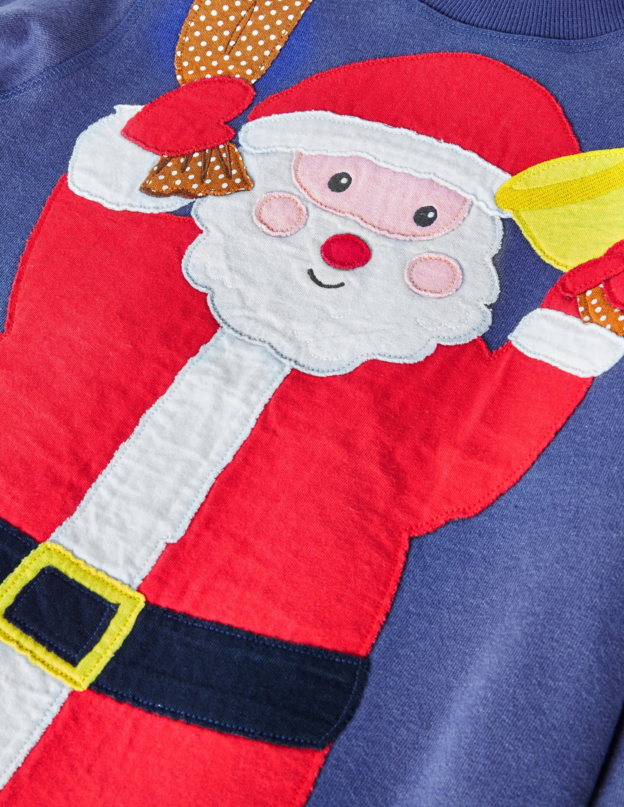 Sweat à motif recto verso-Père Noël bleu marine - Image 3