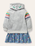 Cosy Hooded Sweat Dress-Grey Marl