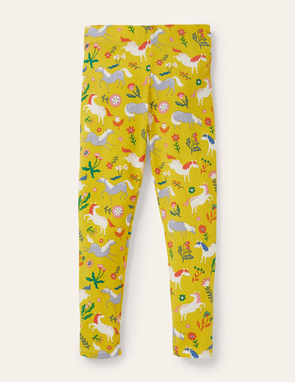Fröhliche Leggings-Maisgelb, Ponys-1
