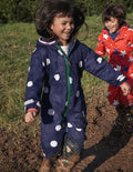 Wasserdichter Regenanzug-Schuluniform-Navy, Konfettitupfen