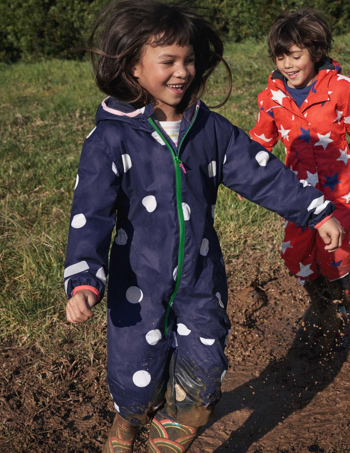 Waterproof Puddle Suit-College Navy Confetti Spot