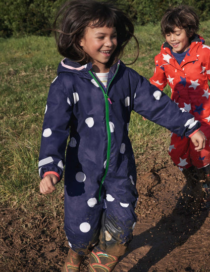 Waterproof Puddle Suit-College Navy Confetti Spot-1