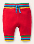 Pantalon en jersey à côtes arc-en-ciel-Rouge rockabilly