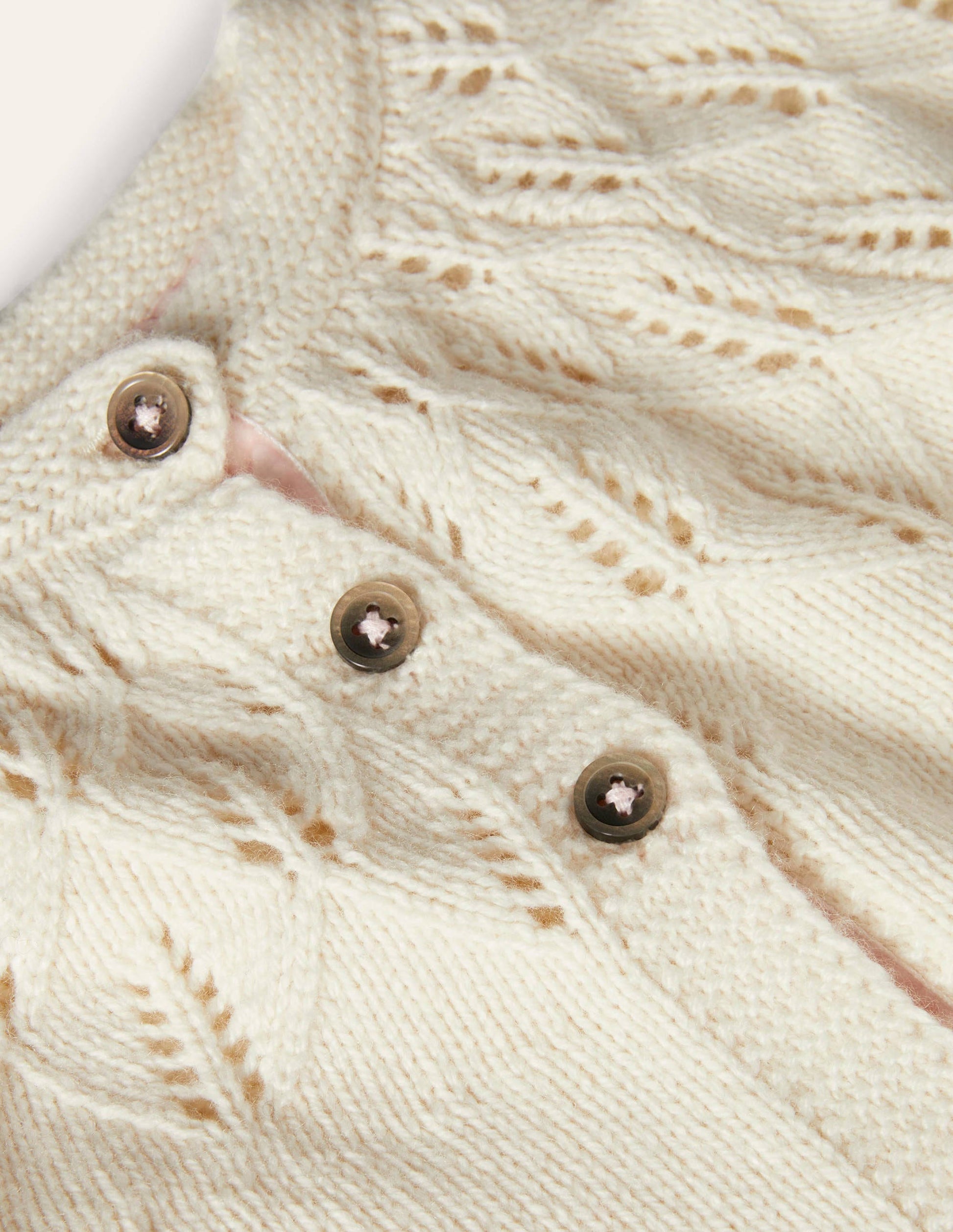 Alltagstauglicher strukturierter Cardigan-Ecru Meliert-3