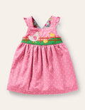 Spotty Appliqué Cord Pinnie-Formica Pink Chickens