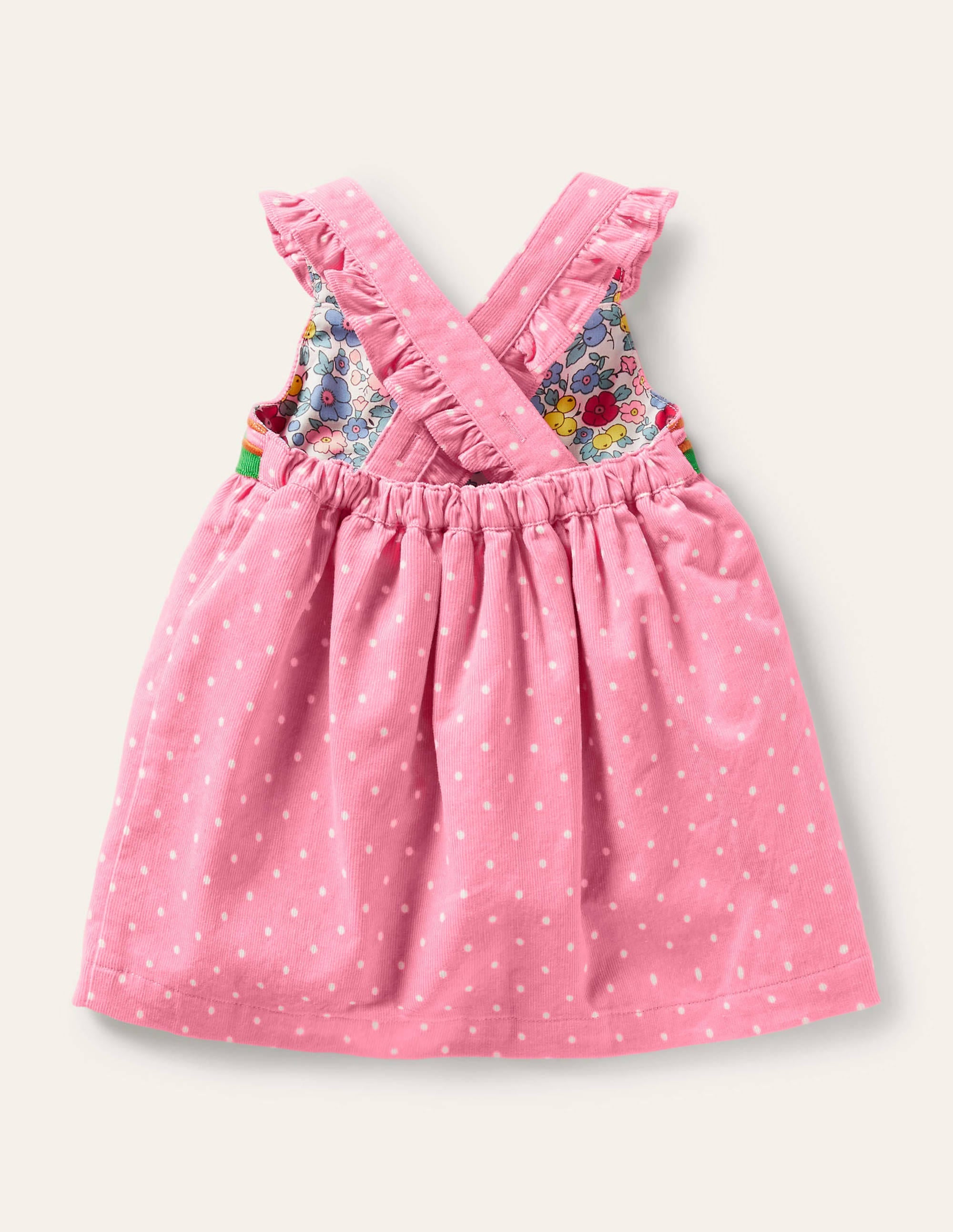 Spotty Appliqué Cord Pinnie-Formica Pink Chickens - Image 2