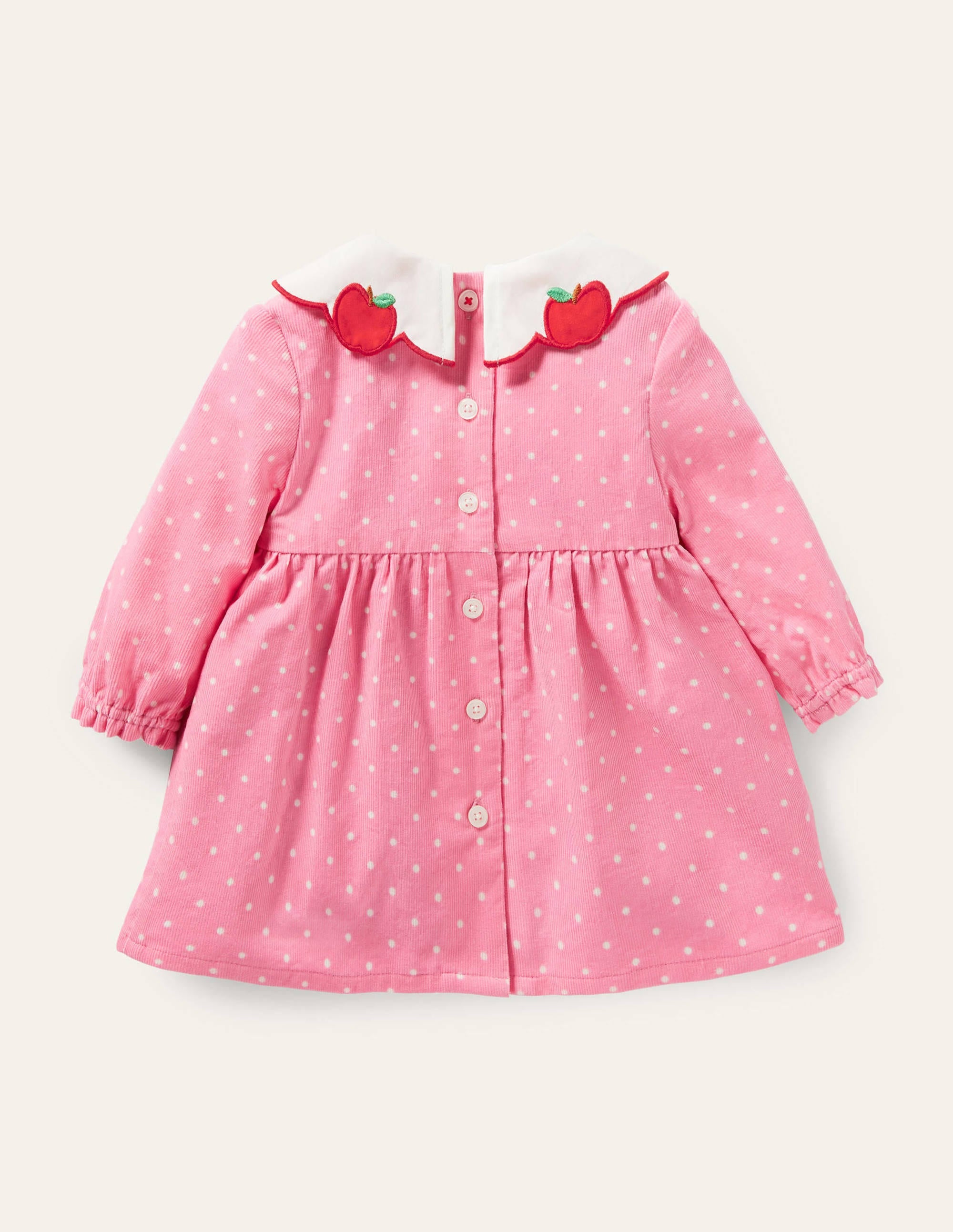 Cord-Kleid mit Apfel-Kragen-Kirschblütenrosa, Pünktchen - Image 2