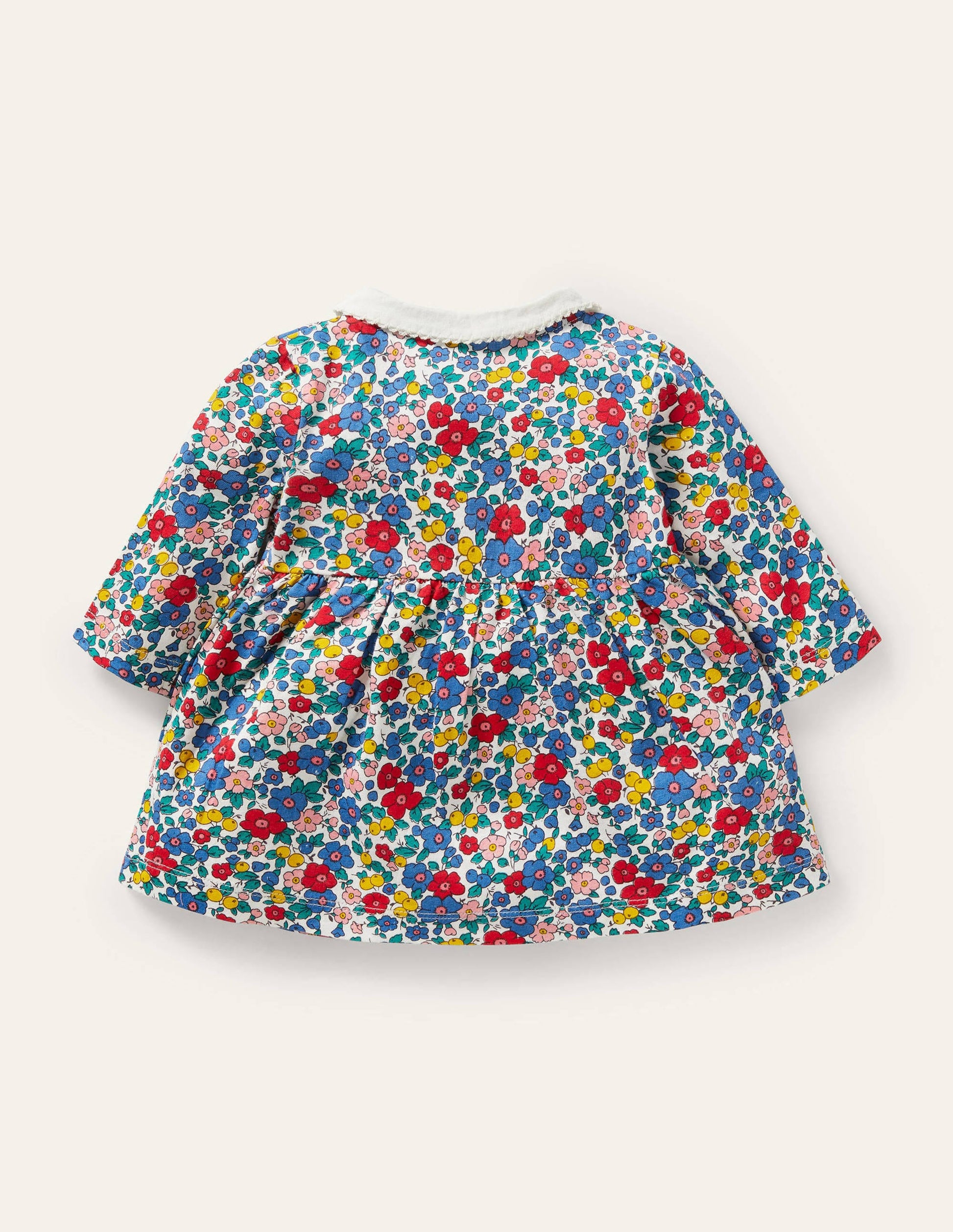 Jerseykleid mit Kragen-Bunt/Himmelblau, Apfelblüte-2