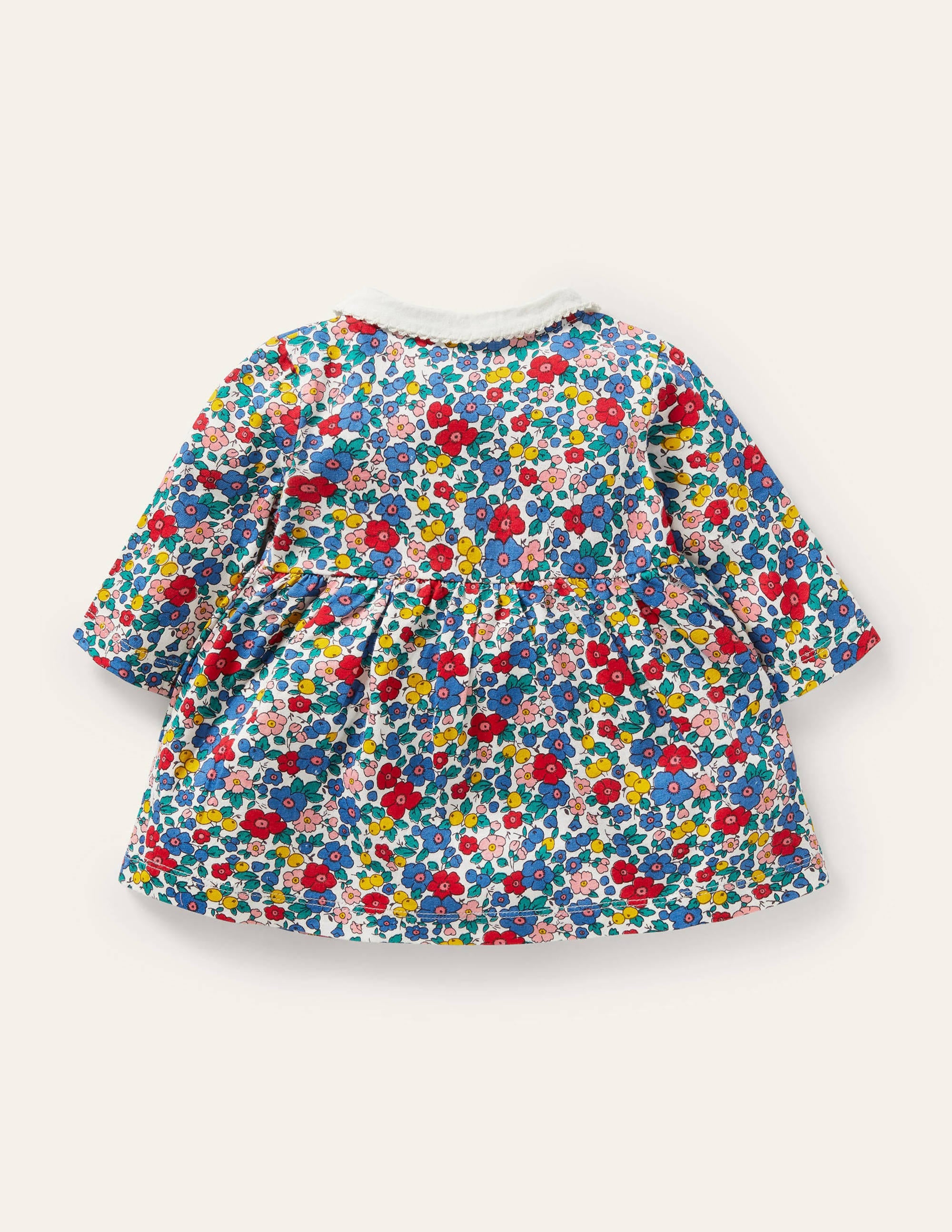 Jerseykleid mit Kragen-Bunt/Himmelblau, Apfelblüte - Image 2