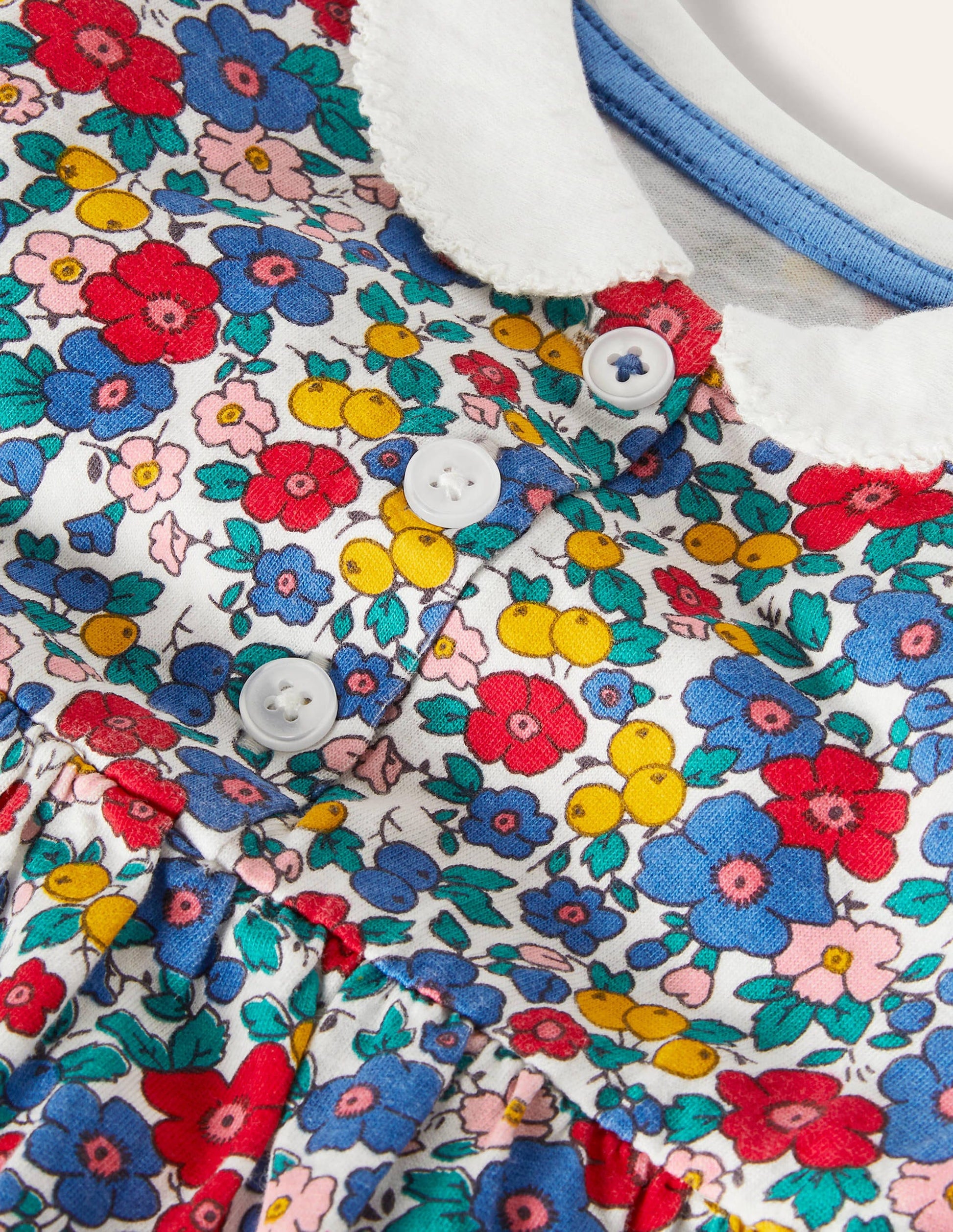 Jerseykleid mit Kragen-Bunt/Himmelblau, Apfelblüte-3
