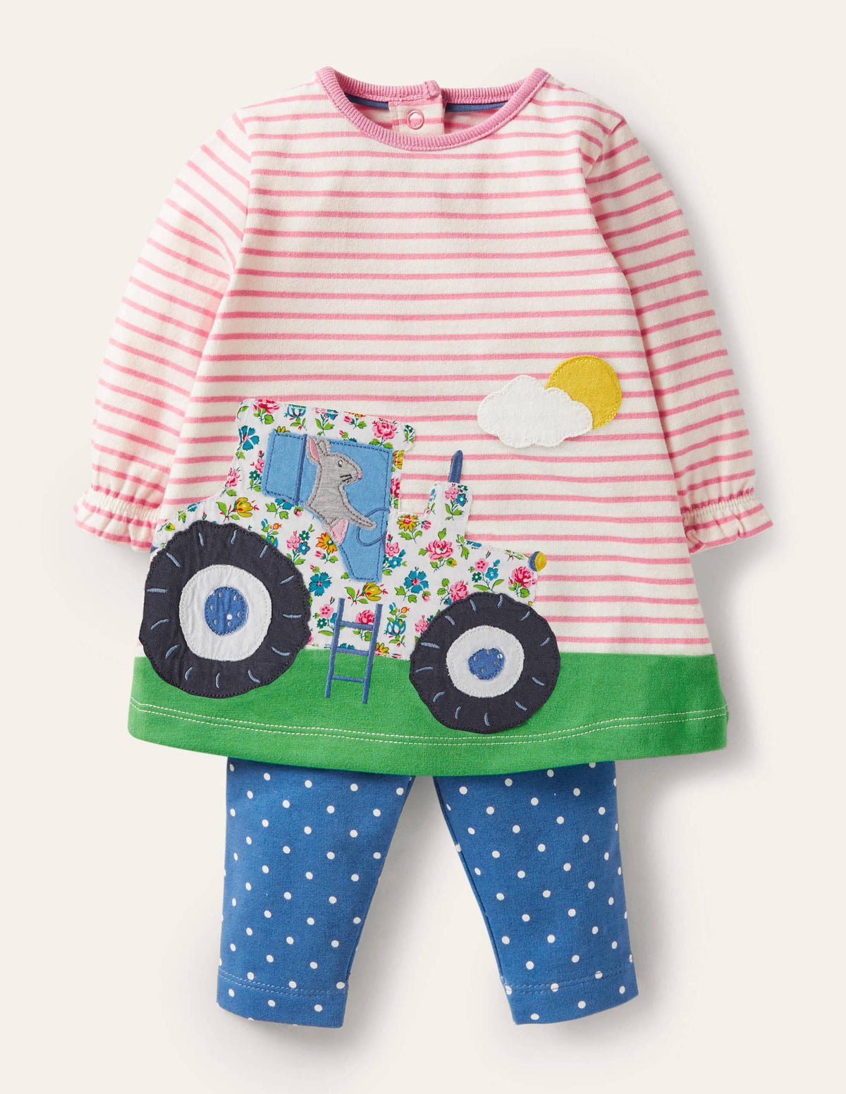 Kleid-Set mit großer Applikation-Elisabethanisches Blau, Bauernhof - Image 1