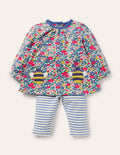 Ensemble ultra-doux-Motif fleur de pommier ciel multi