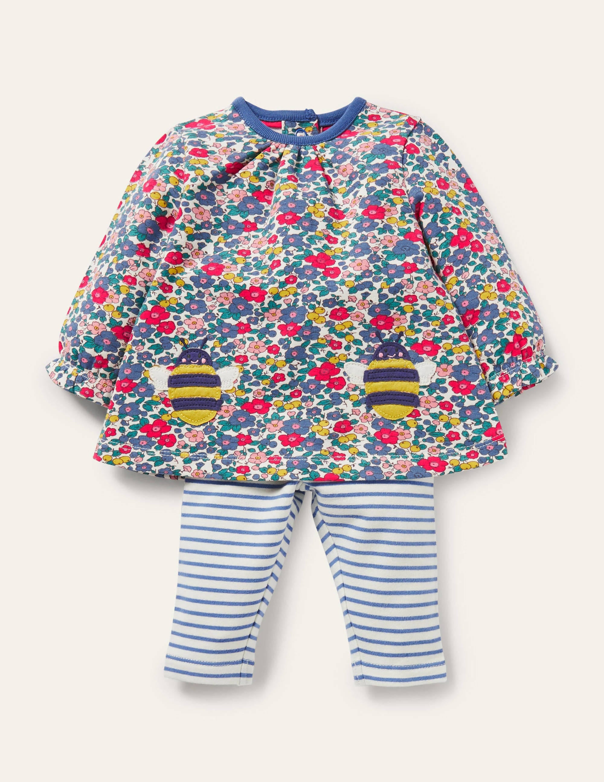 Ensemble ultra-doux-Motif fleur de pommier ciel multi - Image 1
