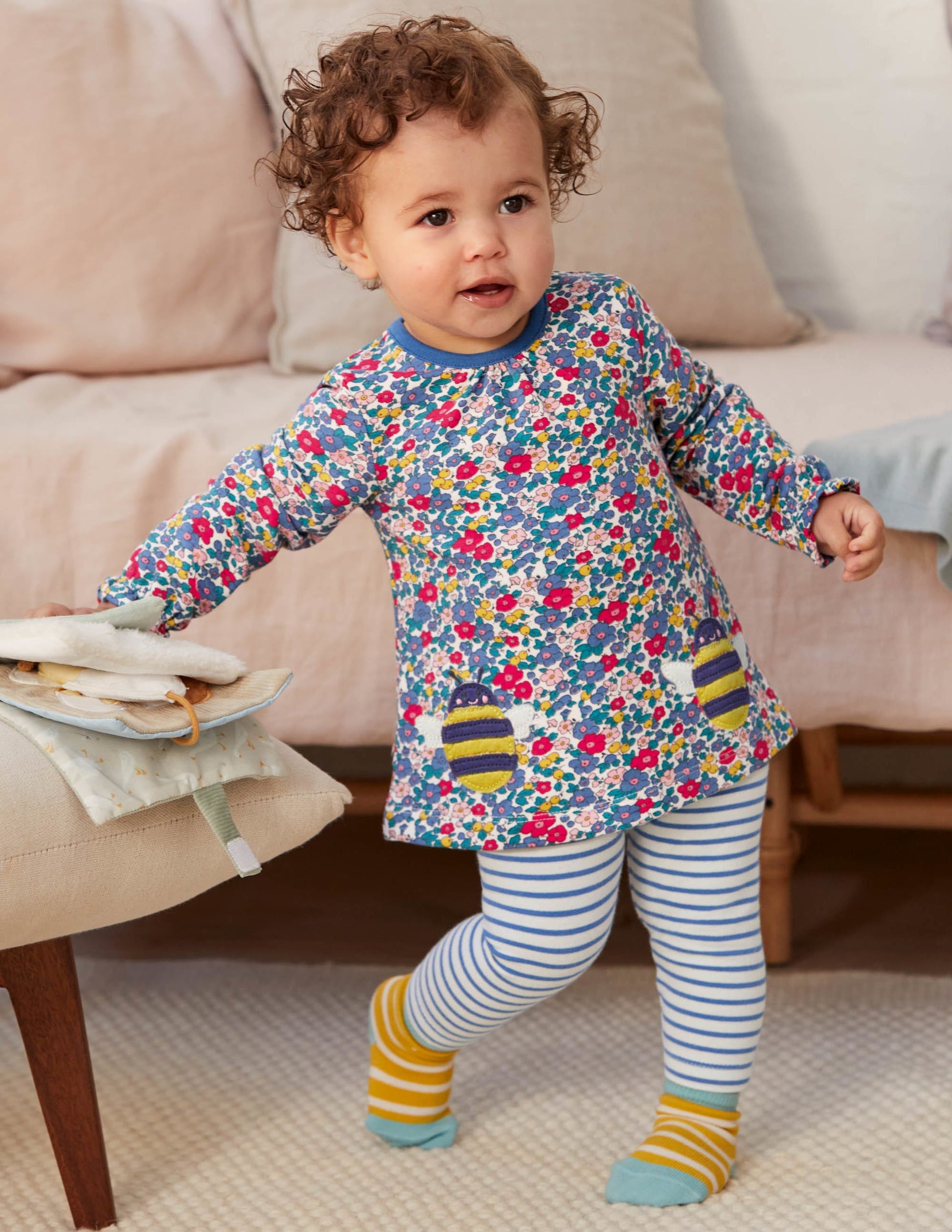 Ensemble ultra-doux-Motif fleur de pommier ciel multi-4