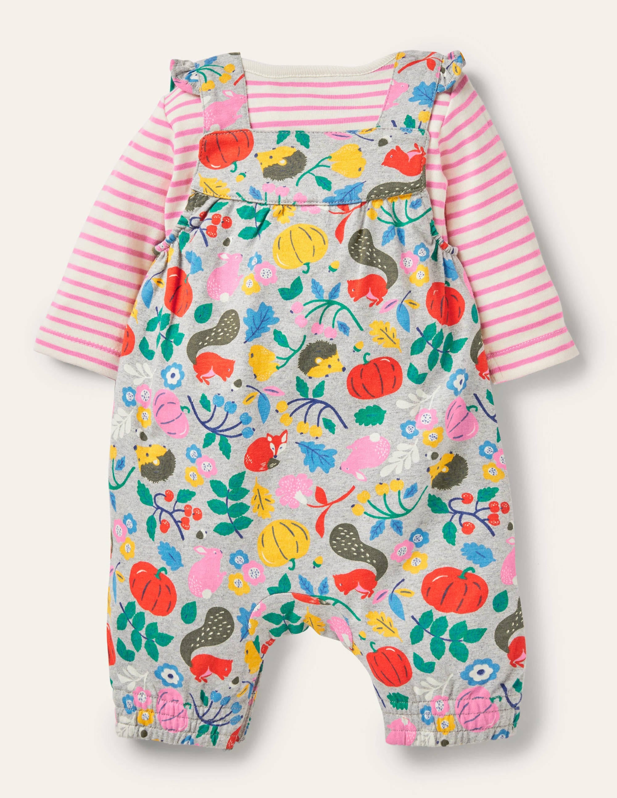 Ensemble avec salopette en jersey-Amis sylvestres gris chiné - Image 2