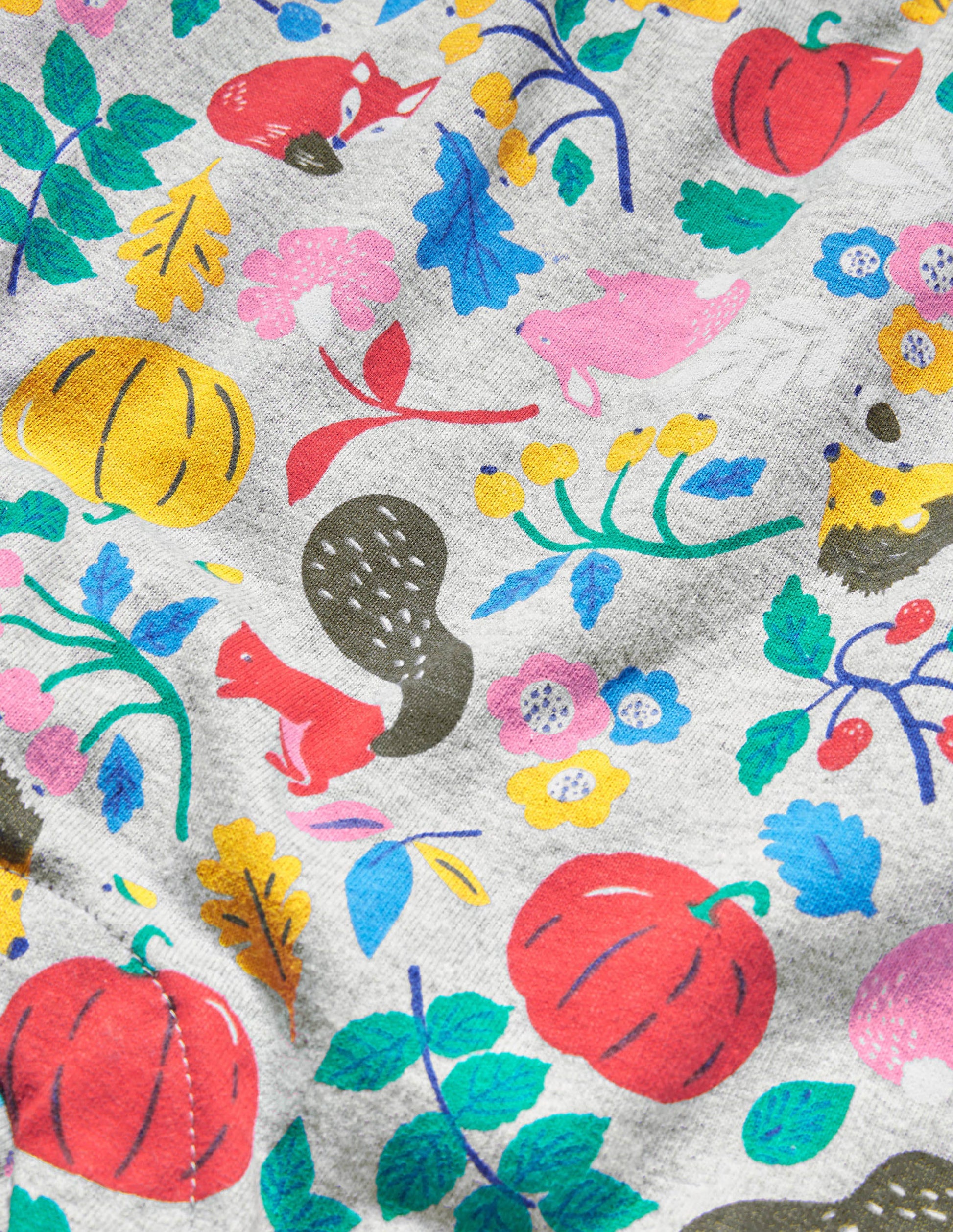 Ensemble avec salopette en jersey-Amis sylvestres gris chiné-3