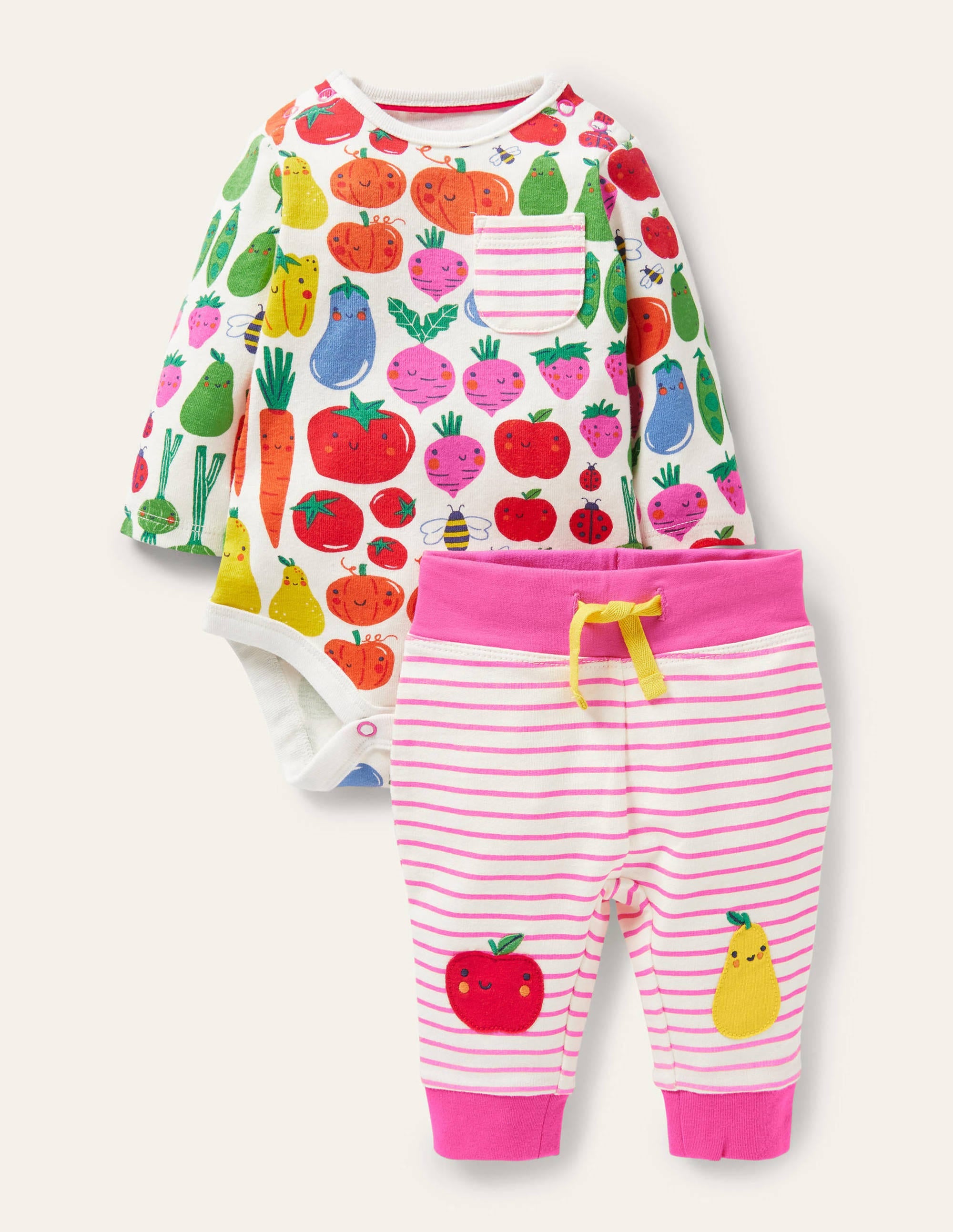 Body- und Leggings-Set-Naturweiß, Gartenfreunde - Image 1