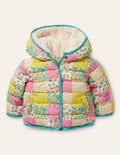 Jacke mit Wattierung-Bunt, Patchwork-Blumenmuster