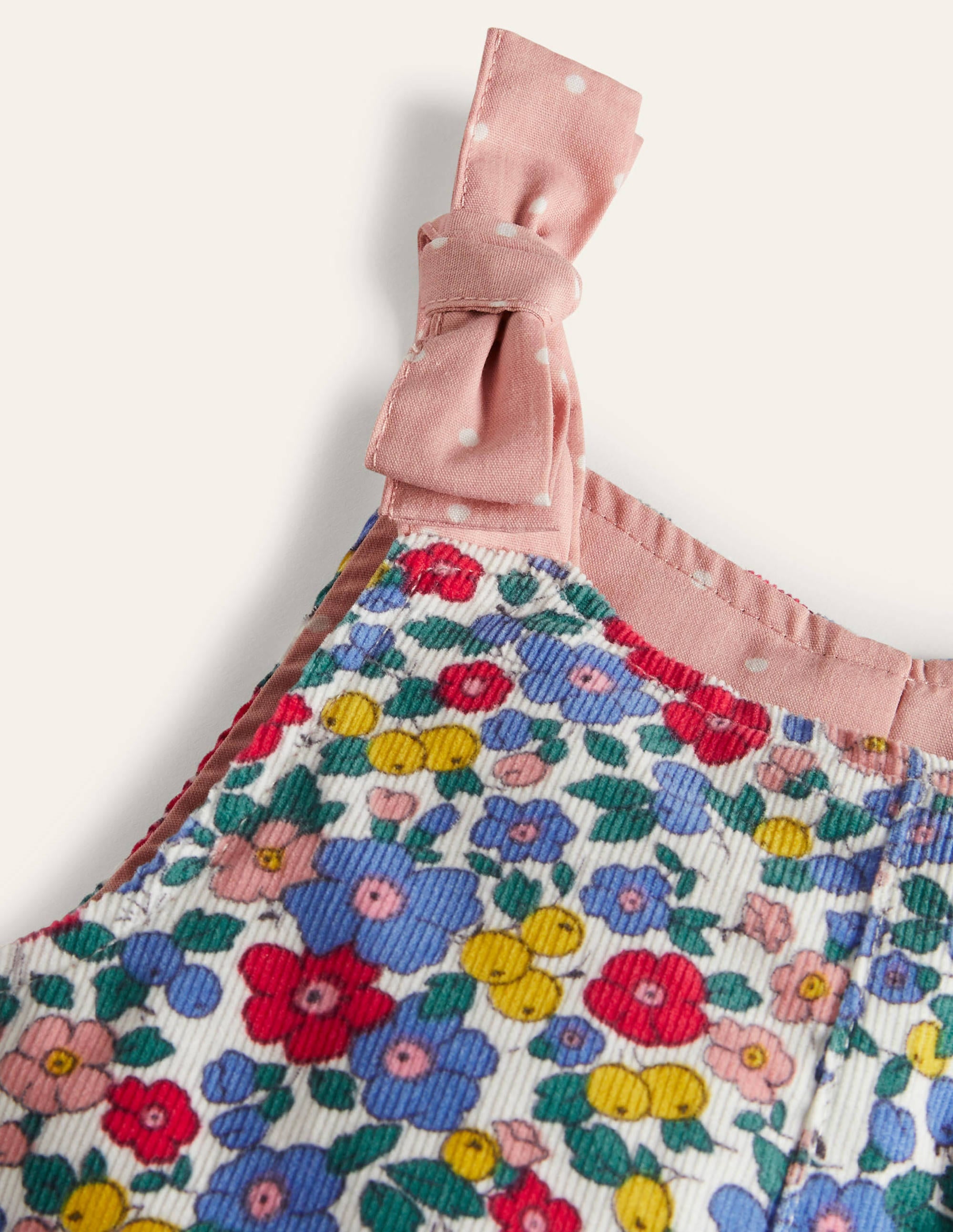 Salopette en velours côtelé-Motif fleur de pommier ciel multi - Image 3