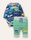 Body- und Leggings-Set-Segelblau, Dinosaurier