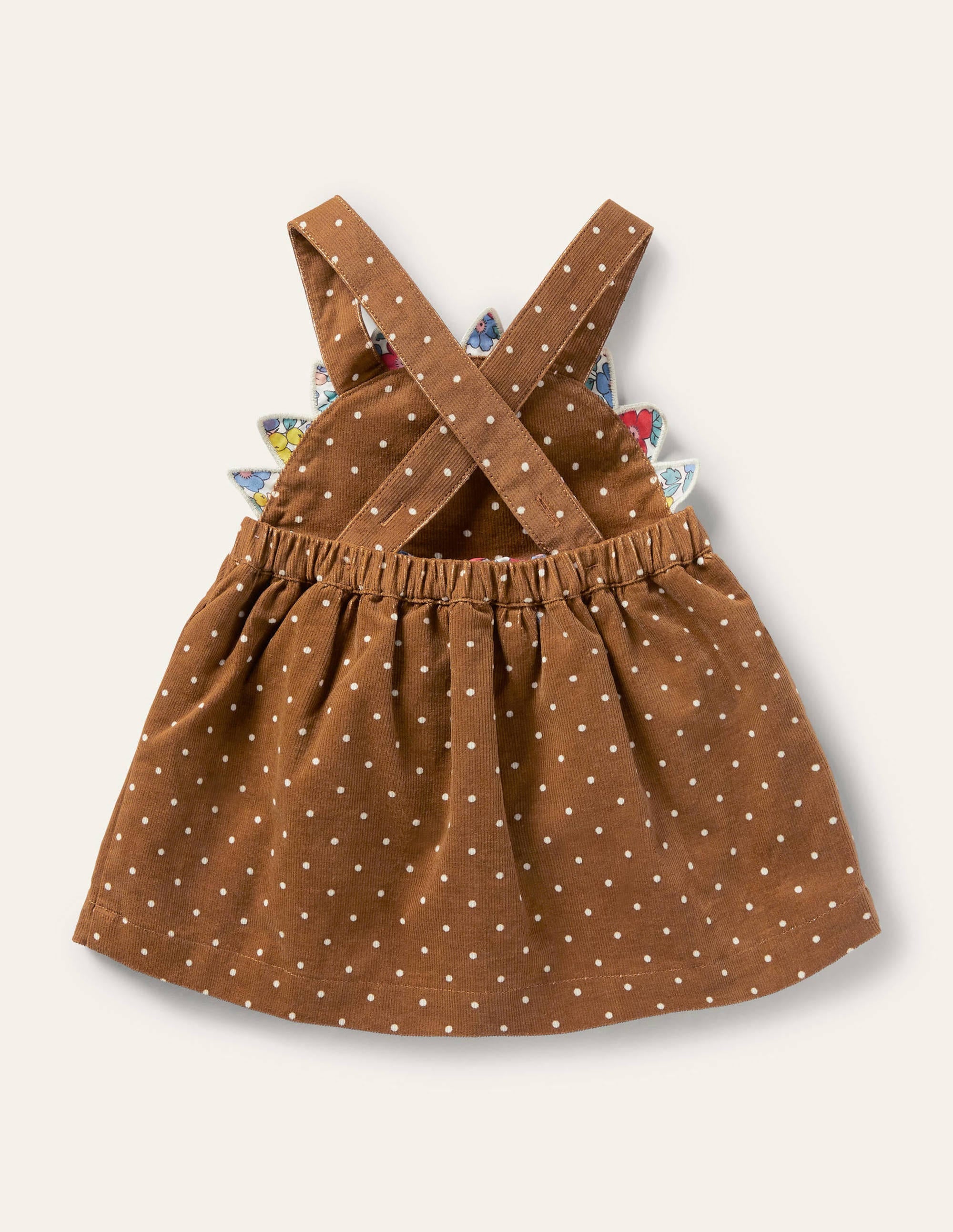 Robe chasuble fantaisie en velours côtelé-Hérisson caramel - Image 2