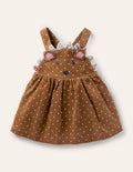 Robe chasuble fantaisie en velours côtelé-Hérisson caramel