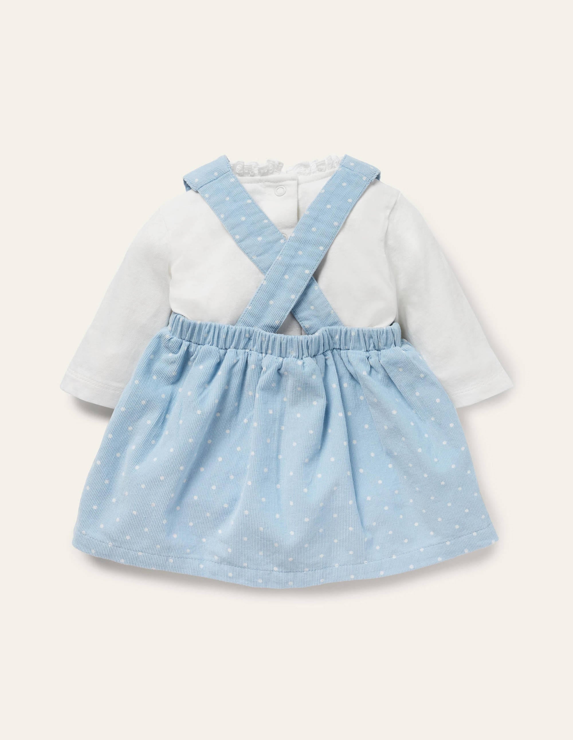 Ensemble avec robe chasuble en velours côtelé à motif lapin-Lapins bleu ciel - Image 2