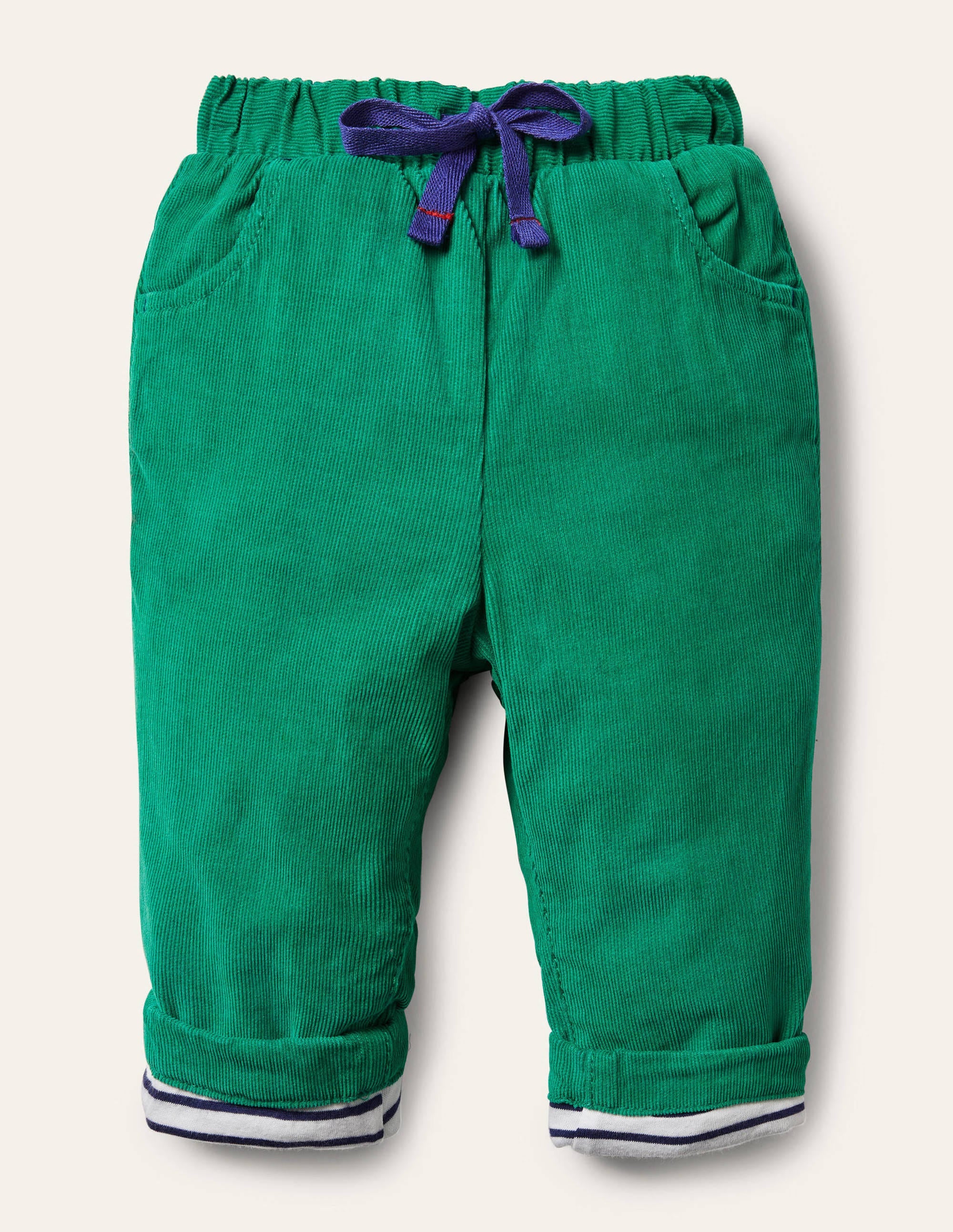 Pantalon en velours côtelé avec doublure en jersey-Vert des Highlands - Image 1