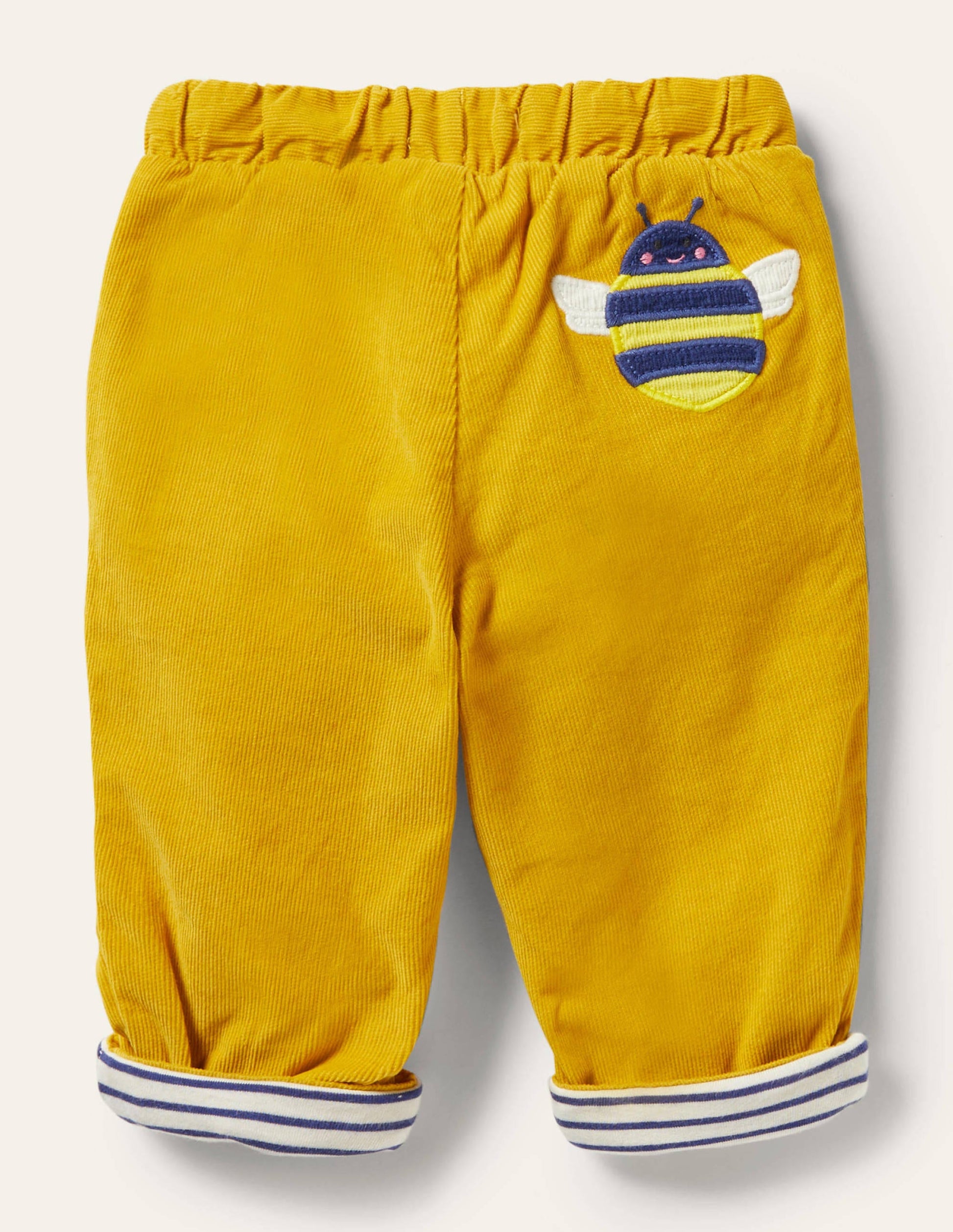 Cordhose mit Jerseyfutter-Honiggelb-2