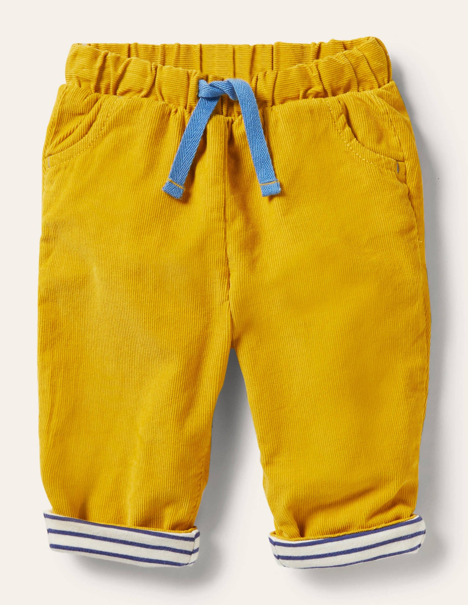 Cordhose mit Jerseyfutter-Honiggelb-1