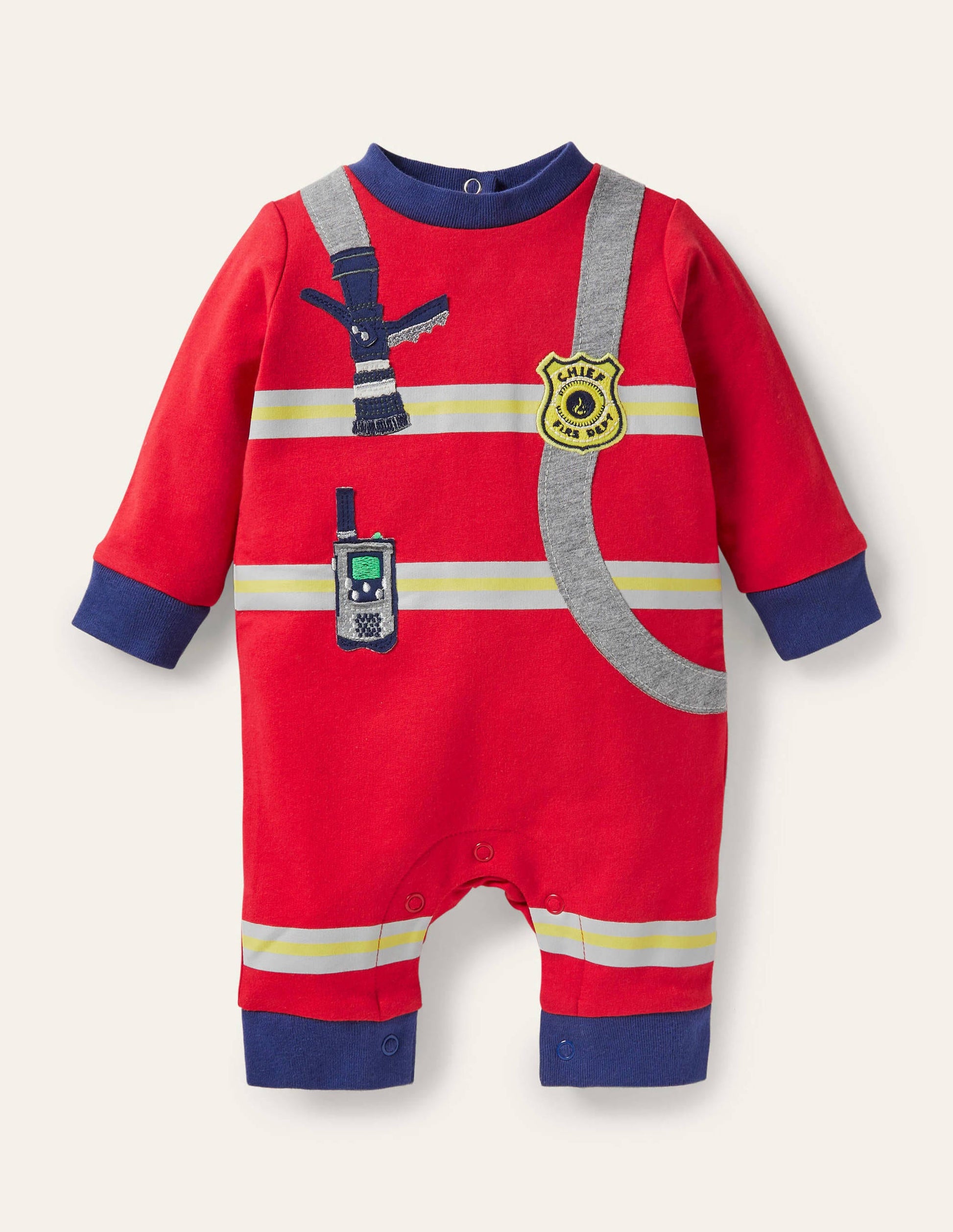 Feuerwehr-Strampler-Rockabilly-Rot, Feuerwehrmann-1