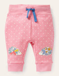 Bas en jersey à appliqués aux genoux-Hérissons rose formica