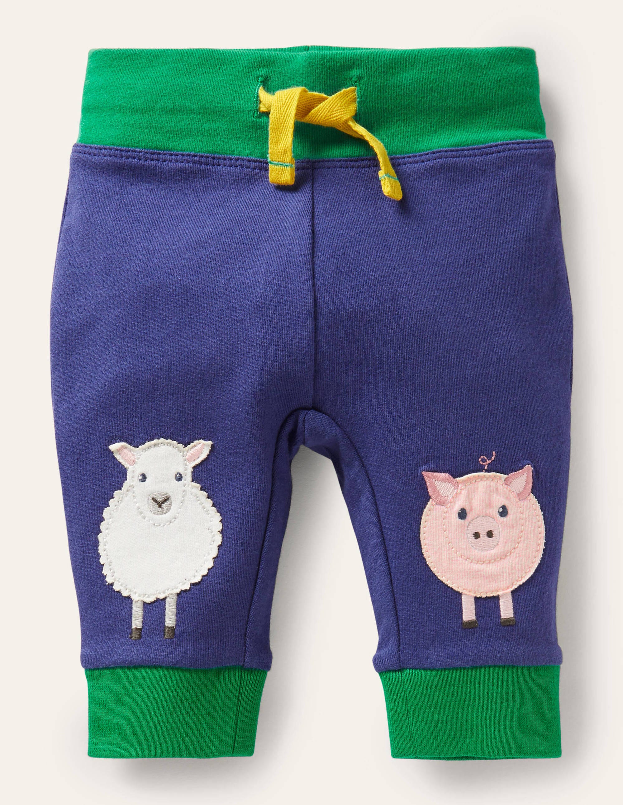 Originelle Hose mit Applikation-Schottengrün, Bauernhof - Image 1