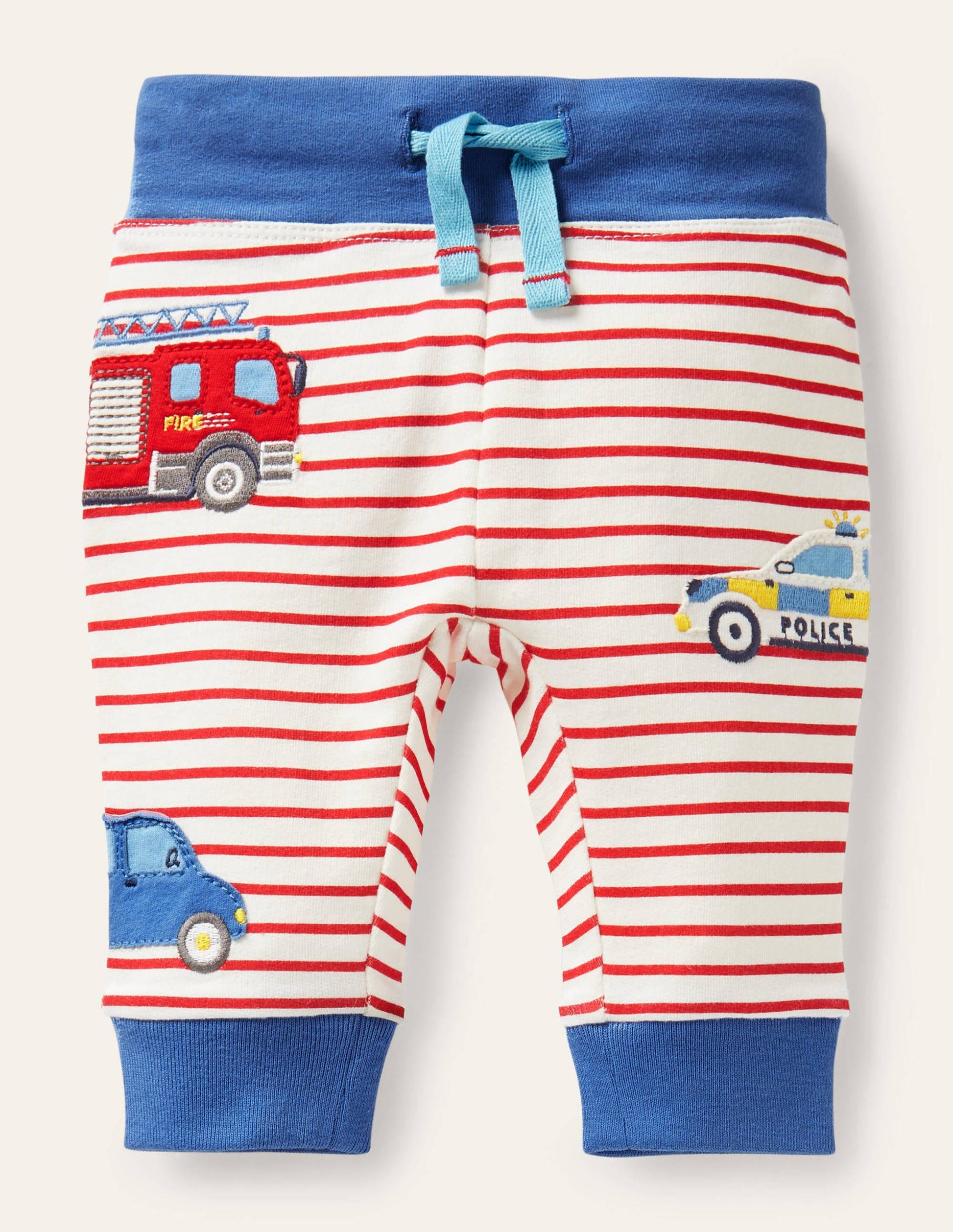 Originelle Hose mit Applikation-Naturweiß/Rockabilly-Rot, Autos-1
